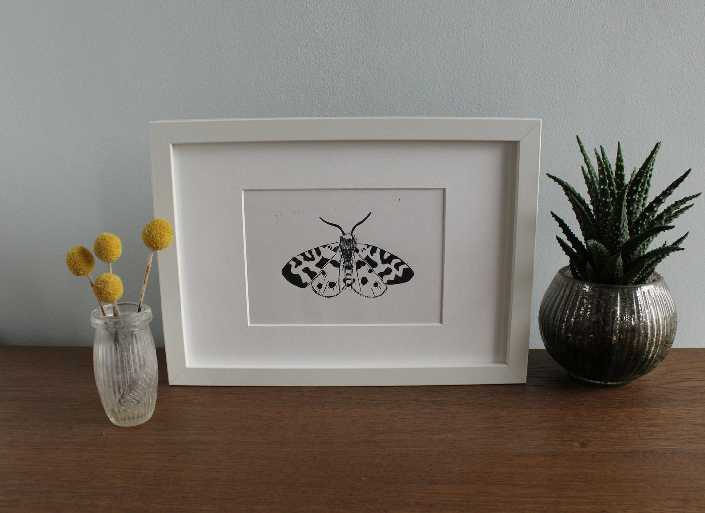 Garden Tiger Moth hand printed insect Linocut print