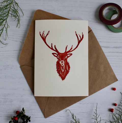 Red Deer Stag Card