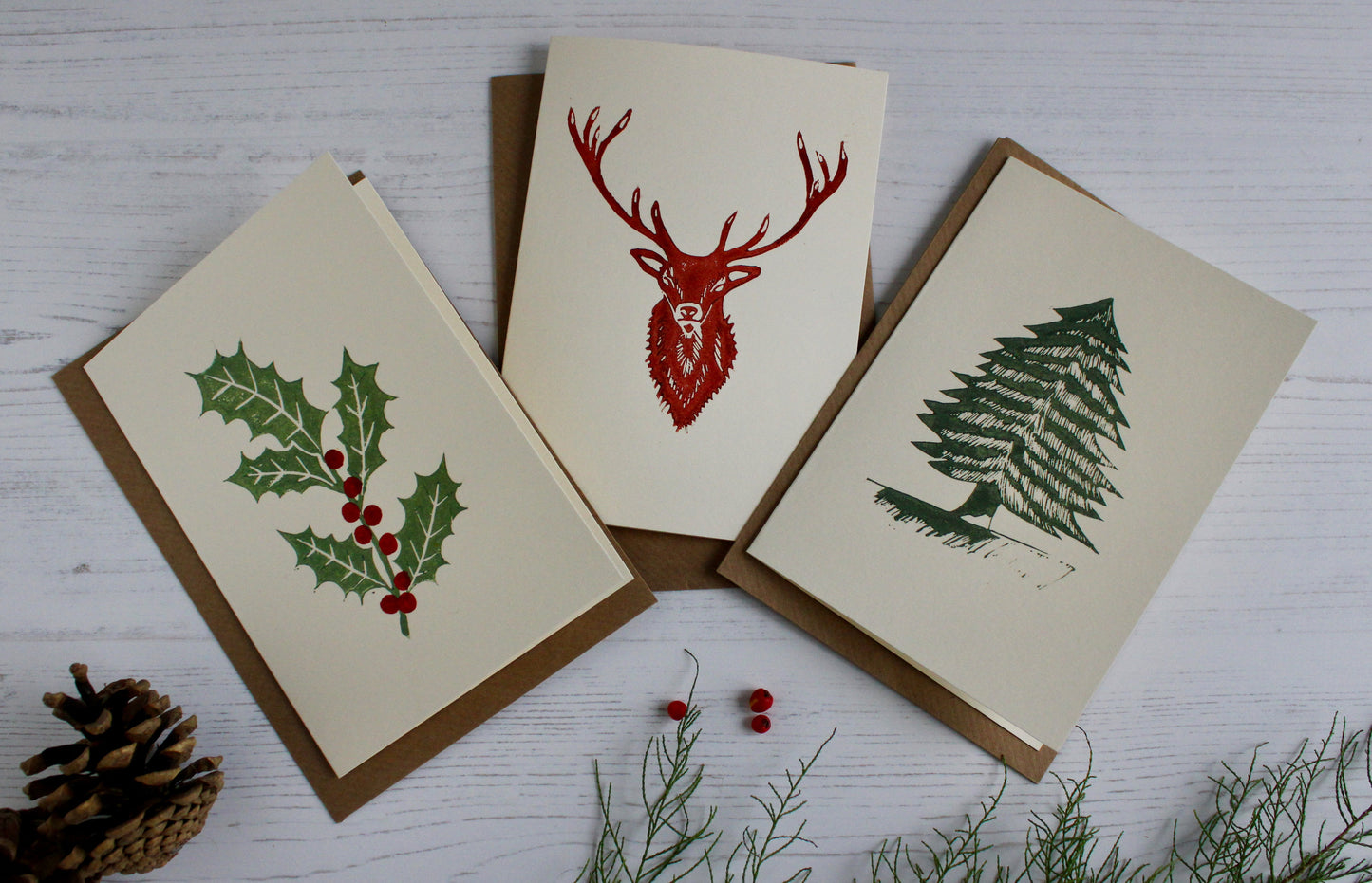 Holly & berries Christmas Card