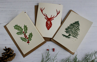 Holly & berries Christmas Card
