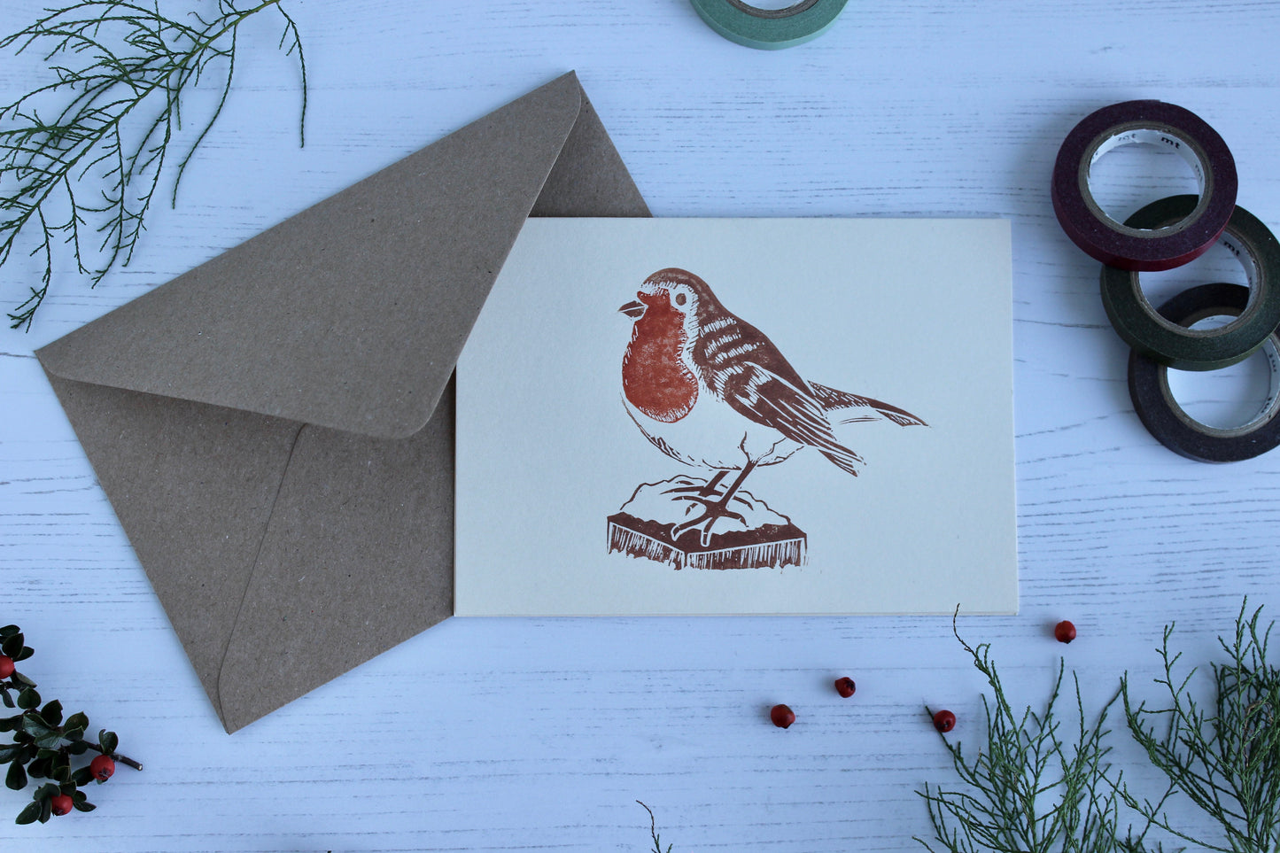 Robin Card Christmas card