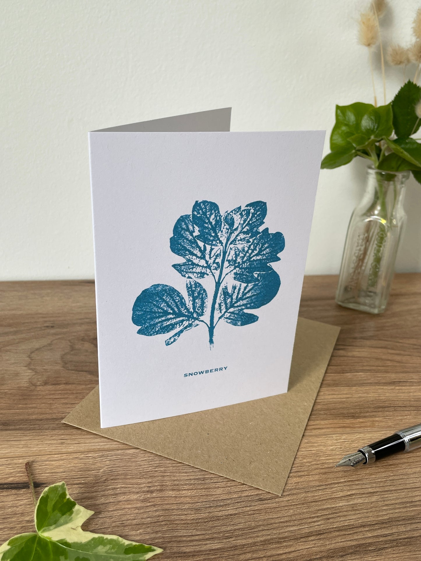 Snowberry -mature botanical greeting card