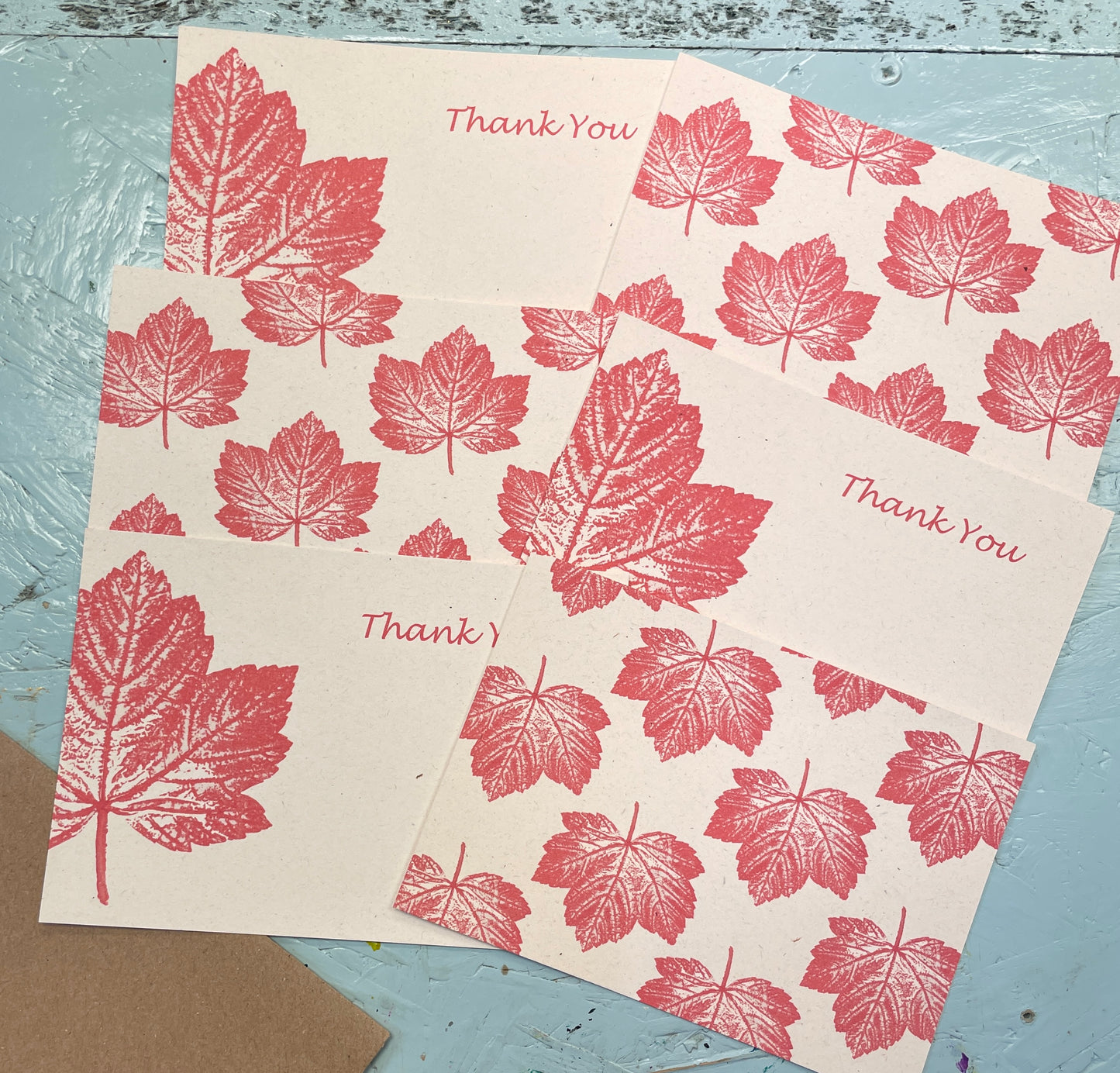 Great Maple notecards, notelets, mono print design postcards, A6 cards with envelopes