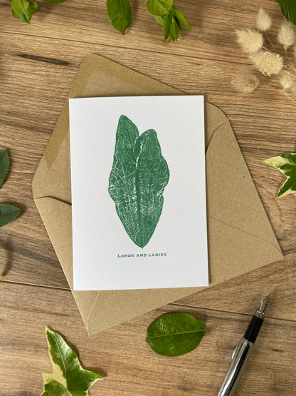 Lords and ladies botanical greeting card