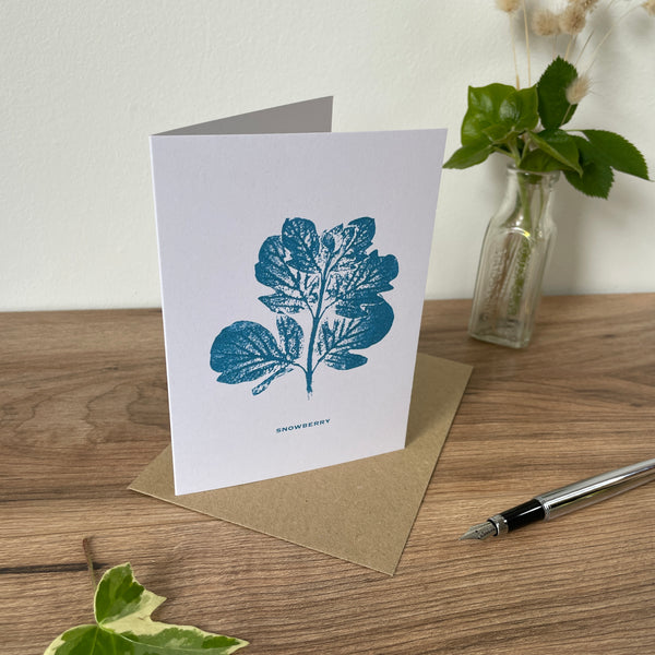 Snowberry -mature botanical greeting card