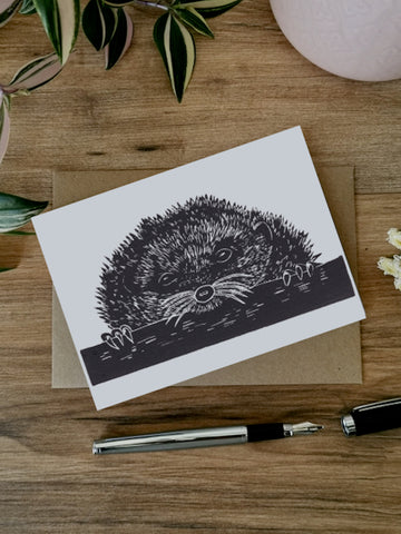 Hedgehog greeting card, blank card, birthday card, thank you card
