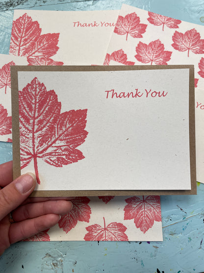 Great Maple notecards, notelets, mono print design postcards, A6 cards with envelopes