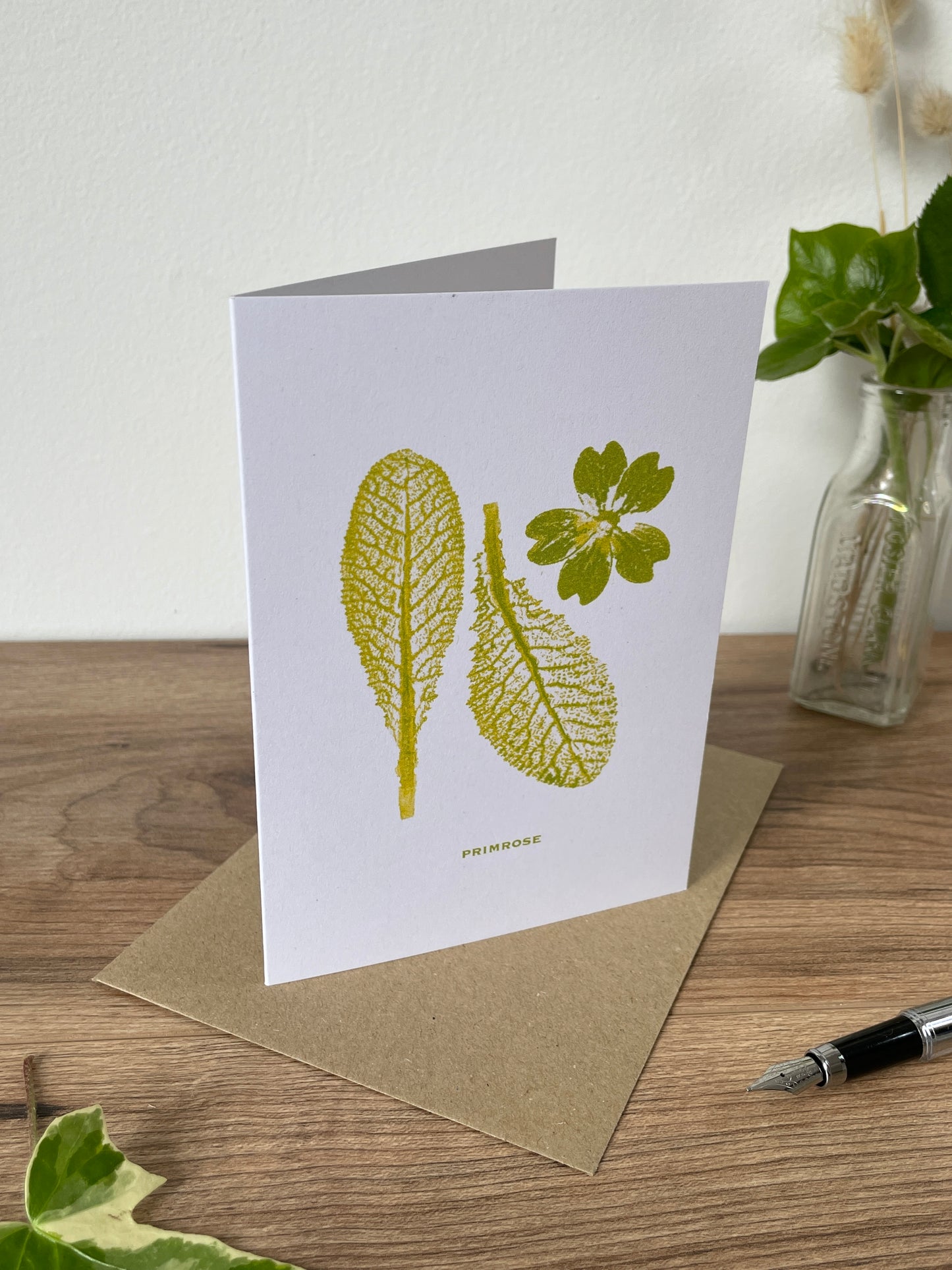 Primrose botanical greeting card