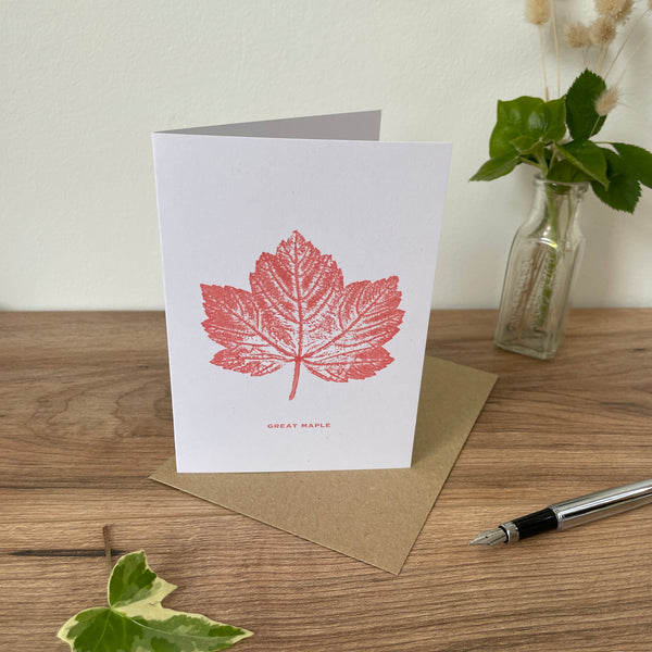 Great maple, Sycamore botanical greeting card