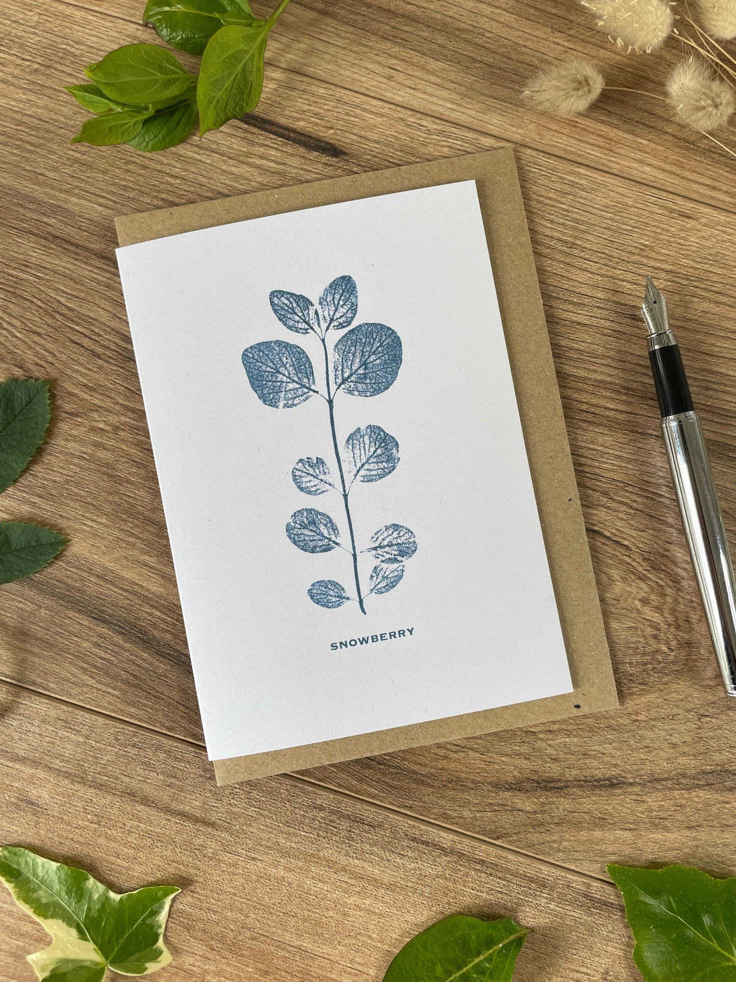 Snowberry -young botanical greeting card