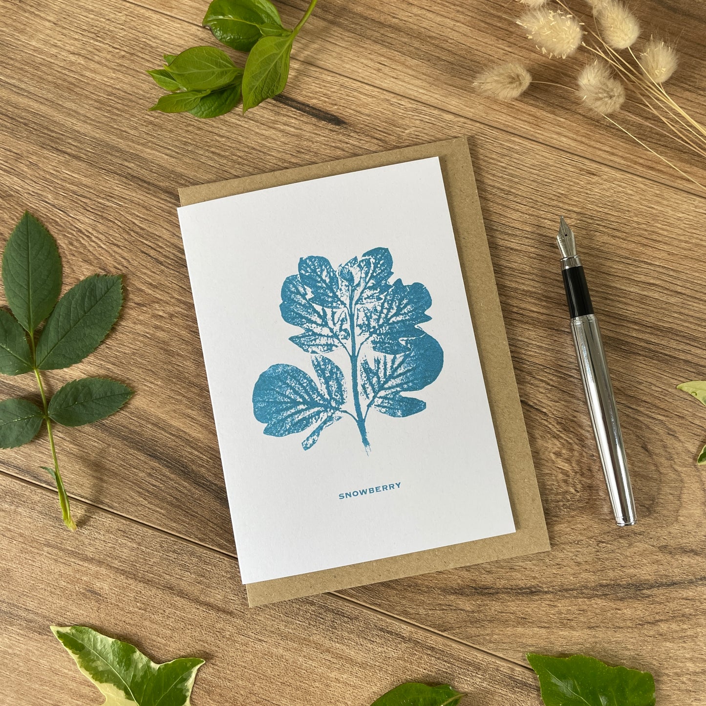 Snowberry -mature botanical greeting card