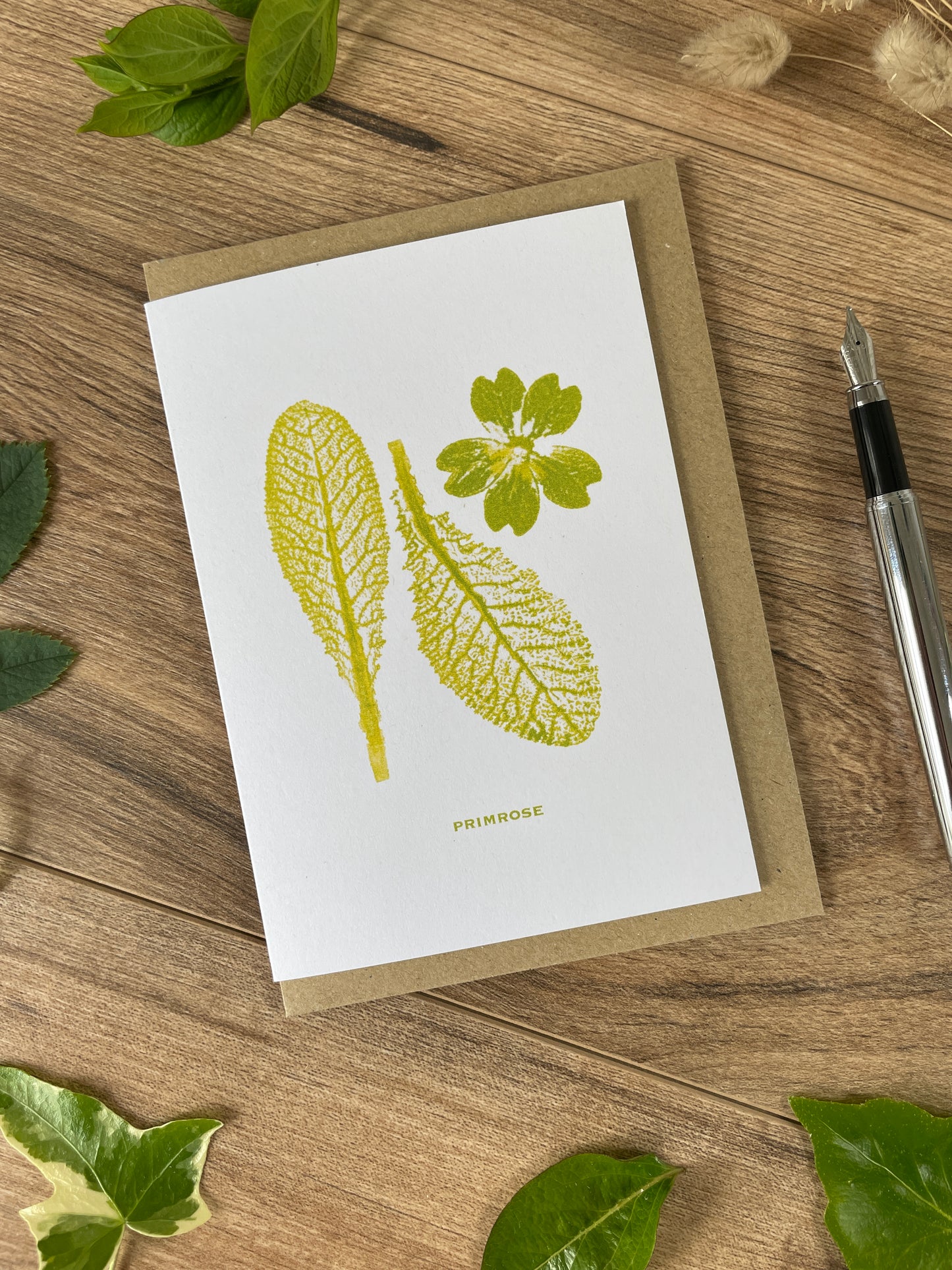 Primrose botanical greeting card