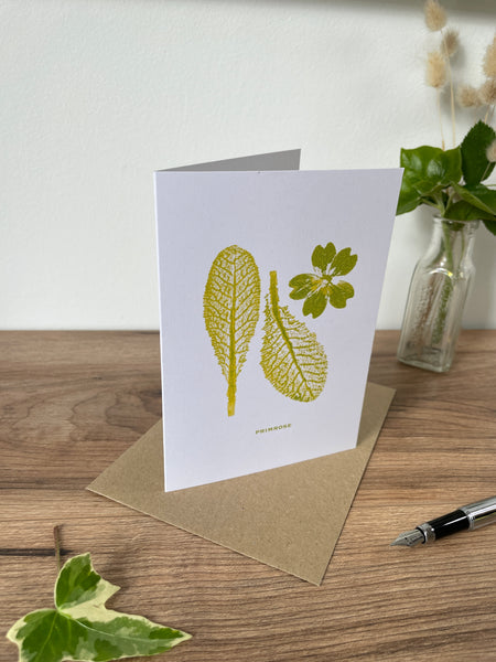 Primrose botanical greeting card