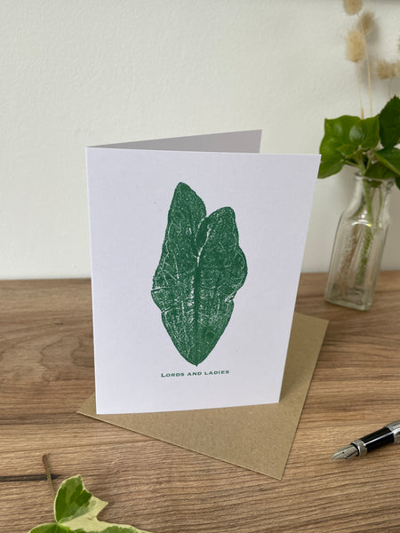 Lords and ladies botanical greeting card
