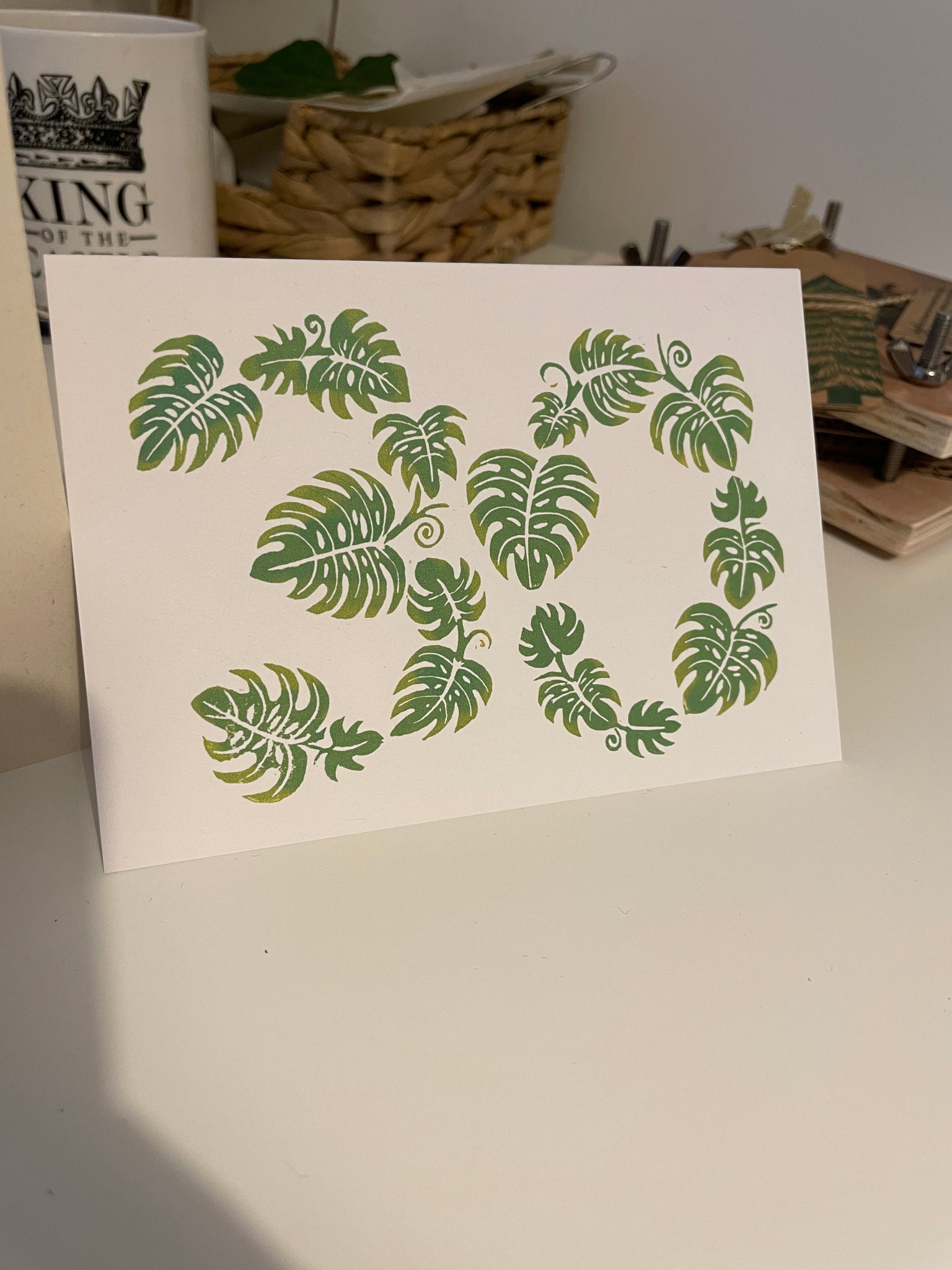 Monstera 30 greeting card, age birthday card